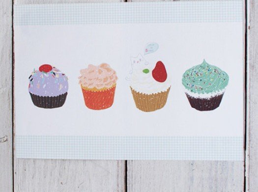 Lovely Colorful Cupcakes Food Letter Set Letterset