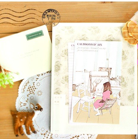 Zakka Little Girl Painting Picture Letter Set Letterset