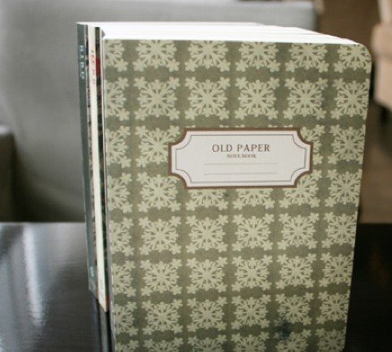 Zakka Retro Dark Beige Brown Floral Tile Pattern Design Handheld Journal Notebook