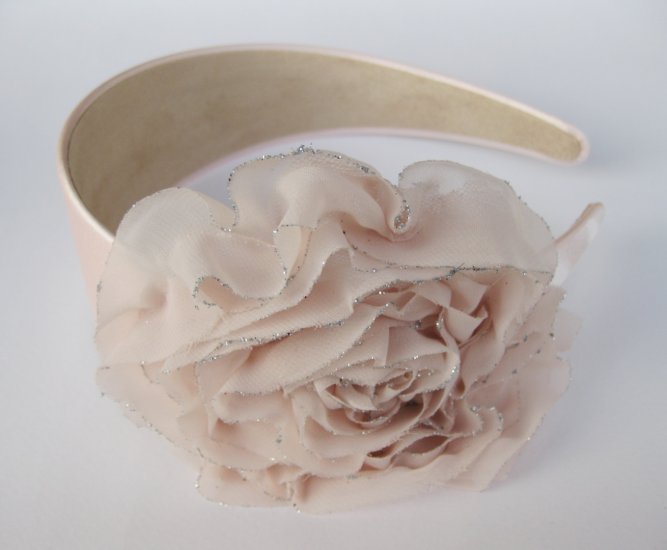 Light Pink Rose Flower Headband Hair Band