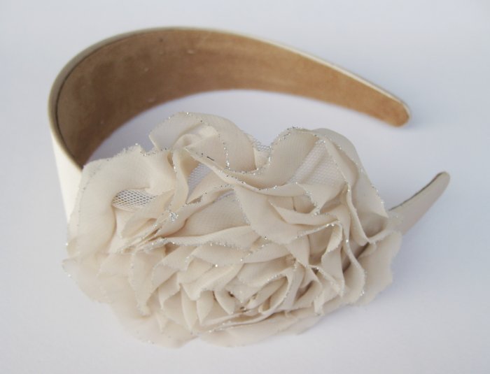 Cream Rose Flower Headband Hair Band