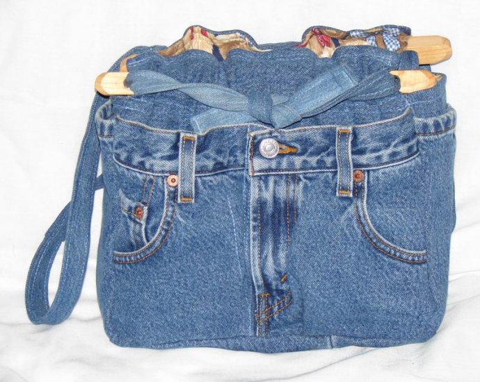 handbag, denim quilt, reversible, organizer purse