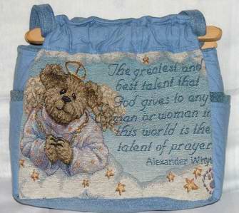 handbag, Boyds bear tapestry fabric, quilt, denim, reversible, organizing, purse