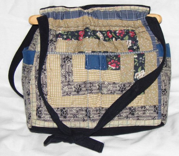 handbag,log cabin quilt, denim, reversible, organizing, purse