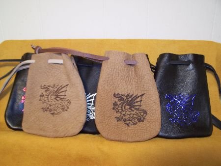 Leather Medicine Magic Tobacco Dragon Bag or Pouch Free Shipping