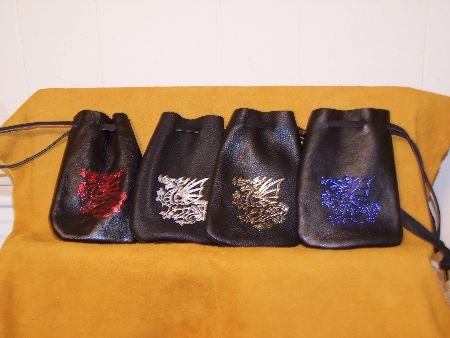 Leather Magic Bag Pouch with Dragon Free Shipping