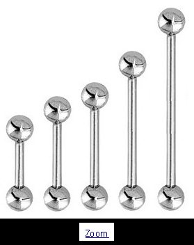 10pcs Surgical Steel Tounge barbell with ball