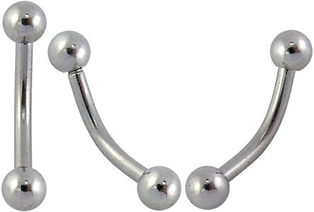 1pcs Surgical Steel Curved Barbell with ball