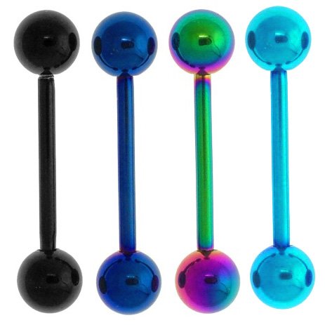 Titanium Anodised 14GBarbell with Ball