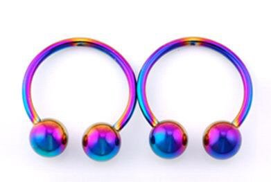 Surgical Steel Anodise Curved Barbell with Ball