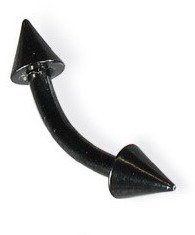 Anodised blackline Eyebrow Banana with cone