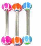 Surgical Steel Tounge Barbell With UV Candy Ball