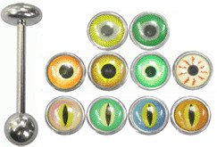 Surgical Steel Tongue Piercing with Logo Button