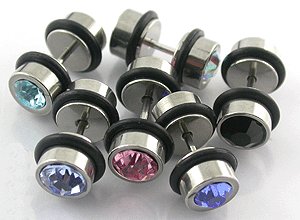 Steel Jeweled 16g Ear Stud
