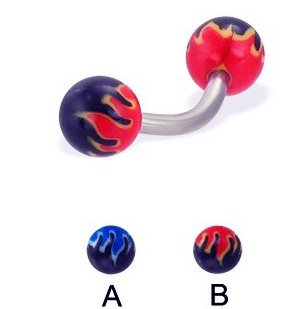 Surgical Steel Banana With UV Fireball