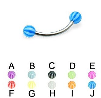 Surgical Steel Banana With UV FancyBall