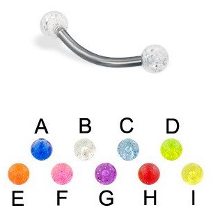 Surgical Steel Banana With UV FancyBall
