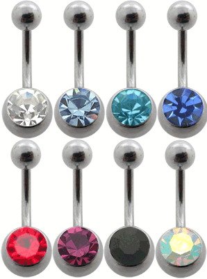Surgical Steel Single Jewel Banana Belly Ring