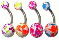 Surgical Steel Banana Belley with fancy uv ball