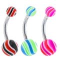 Surgical Steel Banana Belley with Fancy UV Ball