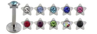 Star Shaped jewelled Madonna Labret