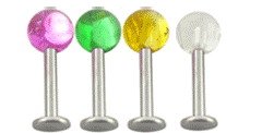 Sugical steel Labret with UV Ball