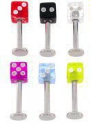 Sugical steel Labret with UV Dice