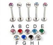Surgical Steel Labret with Stone Ball