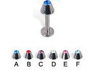 Surgical Steel Labret wiyh Jeweled Balls