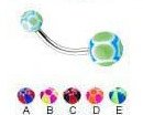 Surgical Steel Banana Belley with Fancy UV Ball