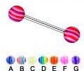 Steel Tounge Barbell with UV Ball