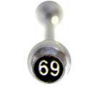 Surgical Steel Tounge Barbell with 69 Logo Ball