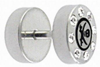 Surgical Steel Jeweled Ear Logo Design Stud