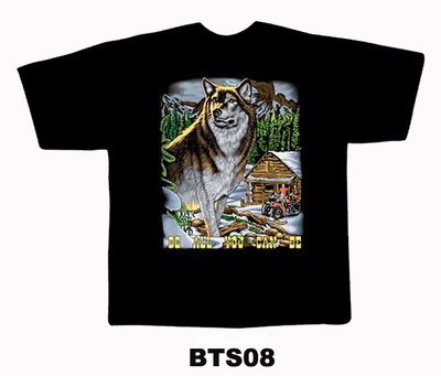 Black colour T-Shirt with Fabric printing Design