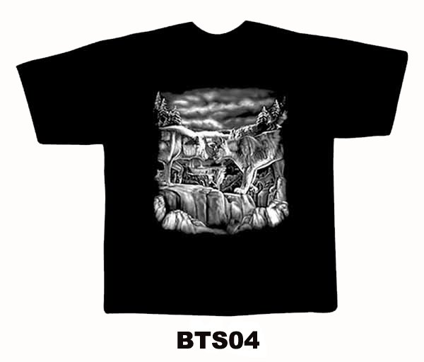 Black colour T-Shirt with Fabric printing Design
