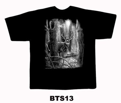 Black colour T-Shirt with Fabric printing Deer Design