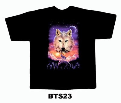 Black colour T-Shirt with Fabric printing Lion Design