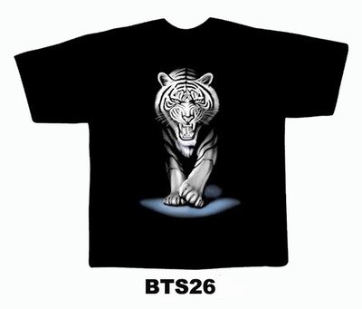 Black colour T-Shirt with Fabric printing Tiger Design