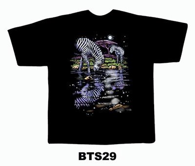 Black colour T-Shirt with Fabric printing Zebra Design
