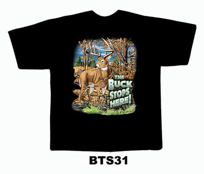 Black colour T-Shirt with Fabric printing Deer Design
