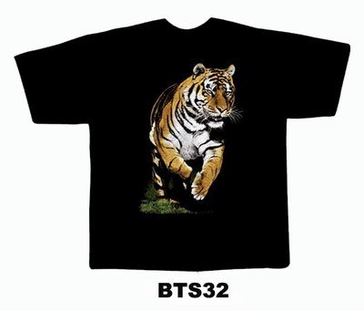 Black colour T-Shirt with Fabric printing Tiger Design