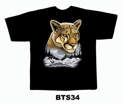 Black colour T-Shirt with Fabric printing Cheetah Design