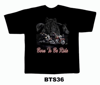 Black colour T-Shirt with Fabric printing Bikeman Design