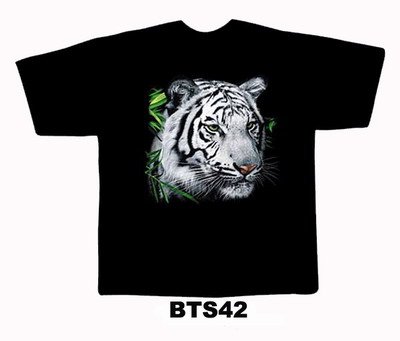 Black colour T-Shirt with Fabric printing Tiger face Design