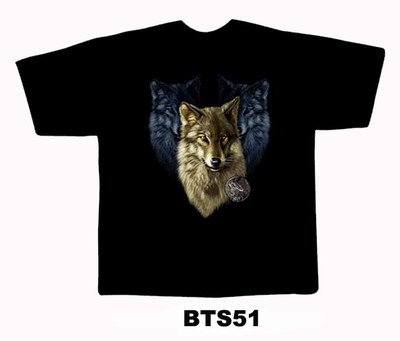 Black colour T-Shirt with Fabric printing Fox Face Design