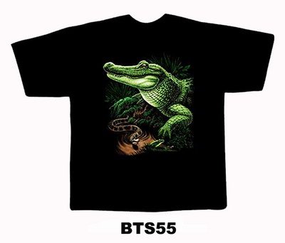 Black colour T-Shirt with Fabric printing Snake Design