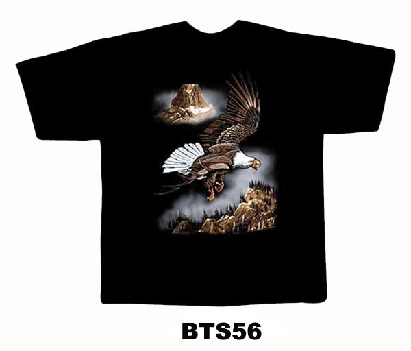 Black colour T-Shirt with Fabric printing Bird Design