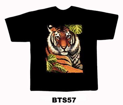 Black colour T-Shirt with Fabric printing Tiger Design