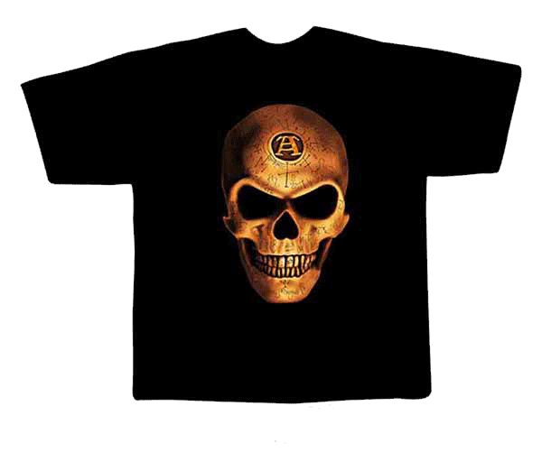 Black colour T-Shirt with Fabric printing Skull Face Design
