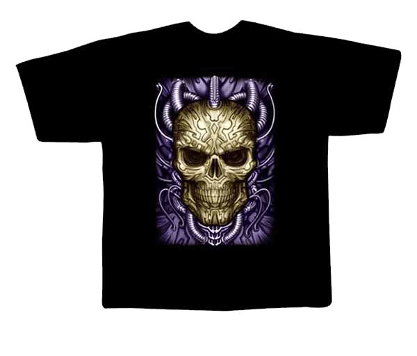 Black colour T-Shirt with Fabric printing Skull Design